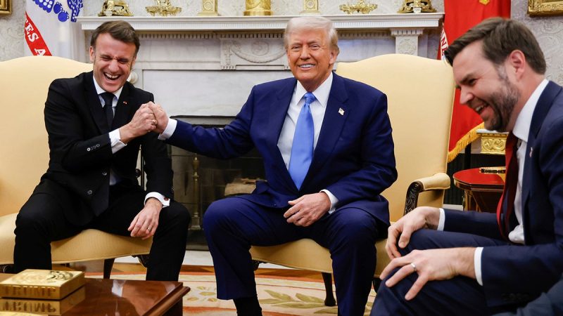 Trump meets France’s Macron at White House, says ‘lot of progress’ made toward ending war in Ukraine