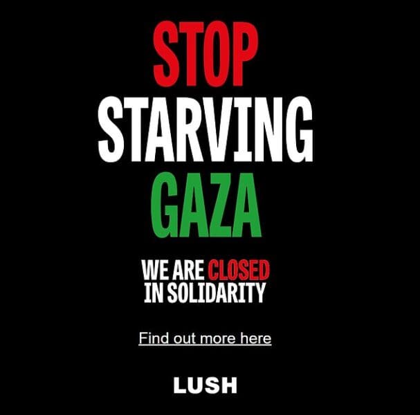Lush closes all UK stores and website in one-day protest over Gaza crisis