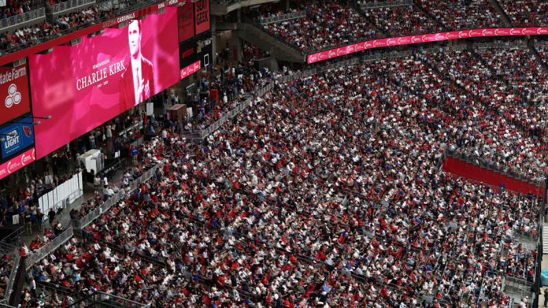 Charlie Kirk honored by 90K in one of the largest memorials for a private citizen