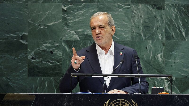 Iranian-Americans and dissidents rallied against ‘murderous regime agents’ as Iran’s president addressed UNGA